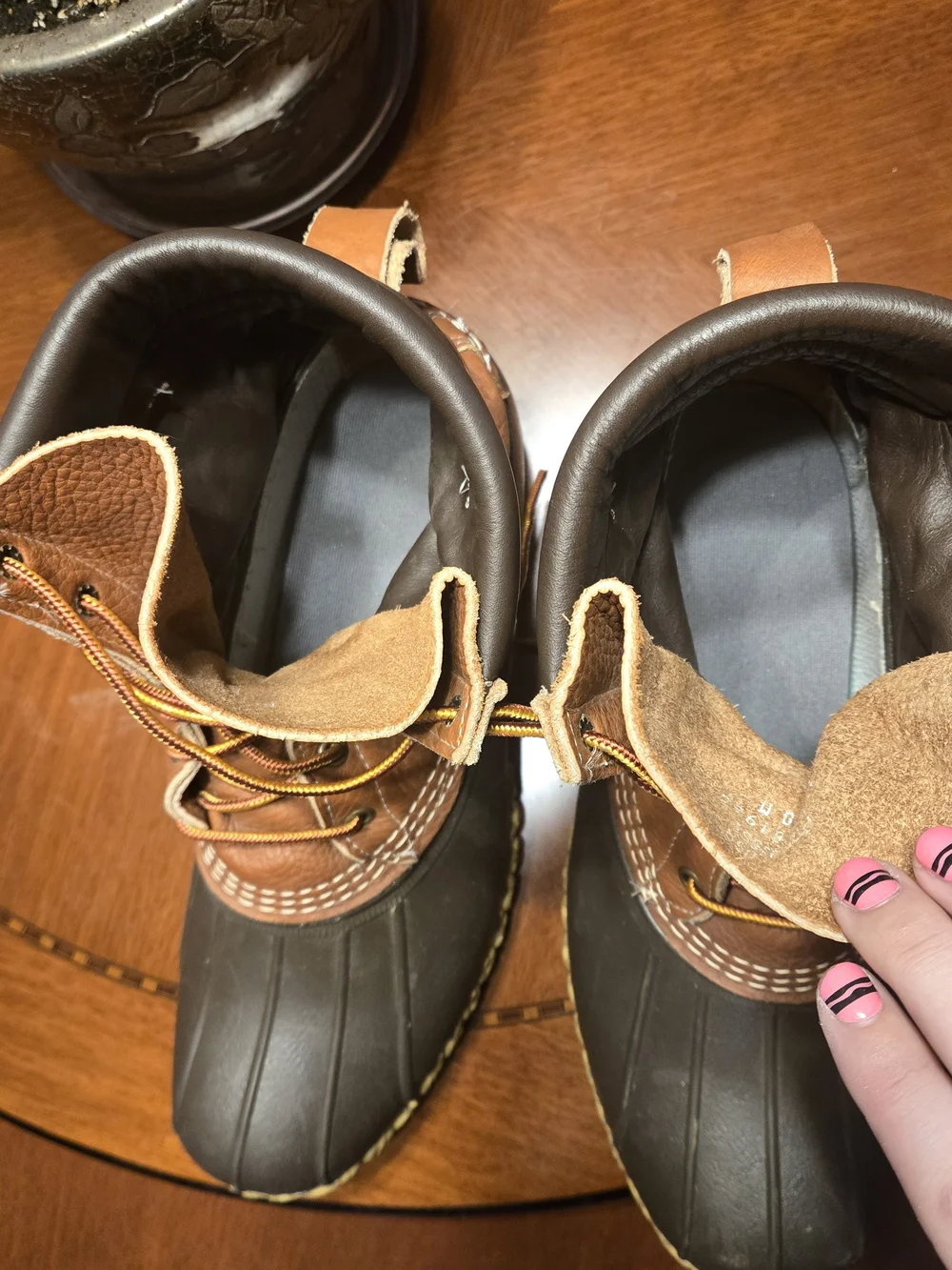 L.L. Bean Brown and Dark Brown Two-Tone Duck Boots